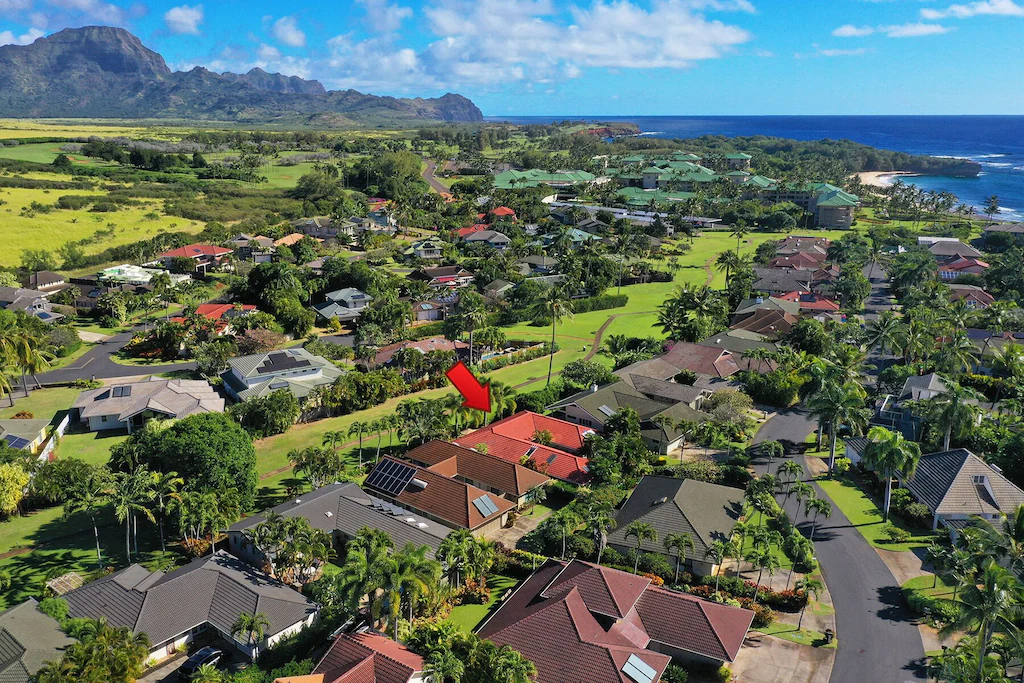 Hula Blue location on the Poipu Kai Greenbelt